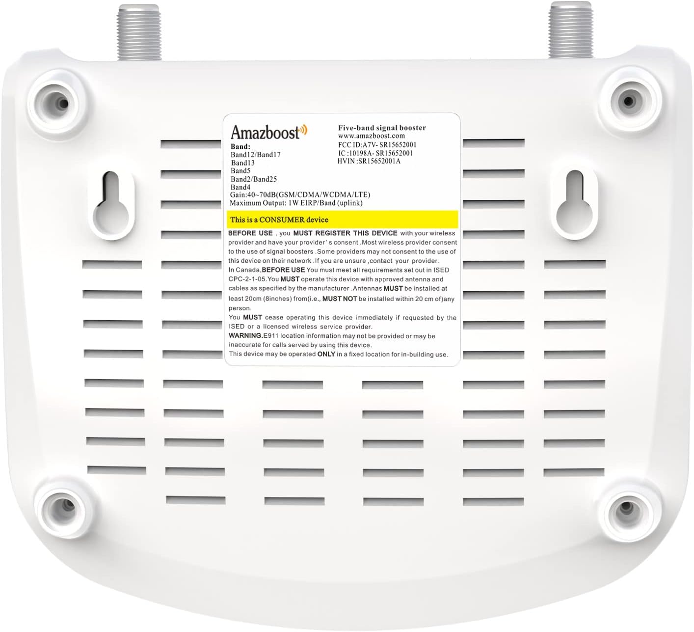 Cell Phone Signal Booster, 5 Band 3G 4G LTE, Up to 1,500 Square ft U281