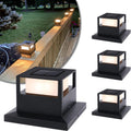 4 Pack Solar Post Cap Lights for Fence Deck Patio, Waterproof, Fits 4x4 5x5 6x6 Wooden Posts K983