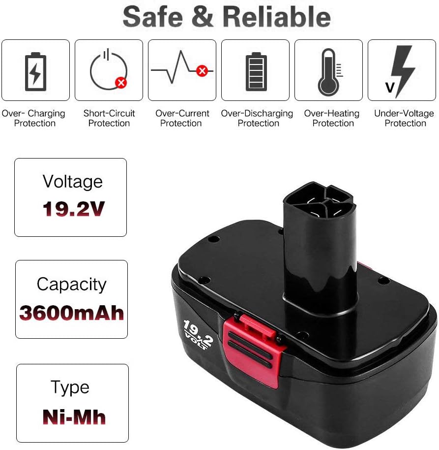 4-Pack 3.6Ah 19.2V Ni-Mh C3 Battery Replacement H814