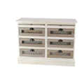 White 6 Drawer Mahogany Wood and Glass Chest Cabinet H5002