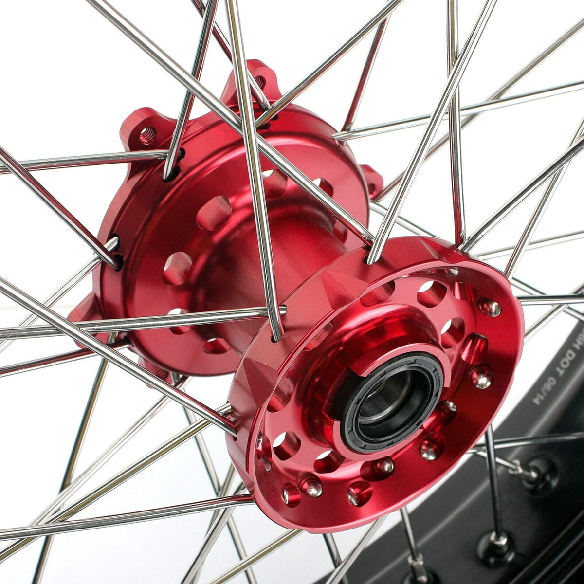 17 x 3.5 Supermoto Front Complete Wheel Set Rim Spokes Red Hub B927800