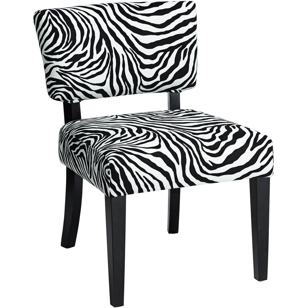 Zambia Zebra Print Accent Chair with Velvet Fabric O23735