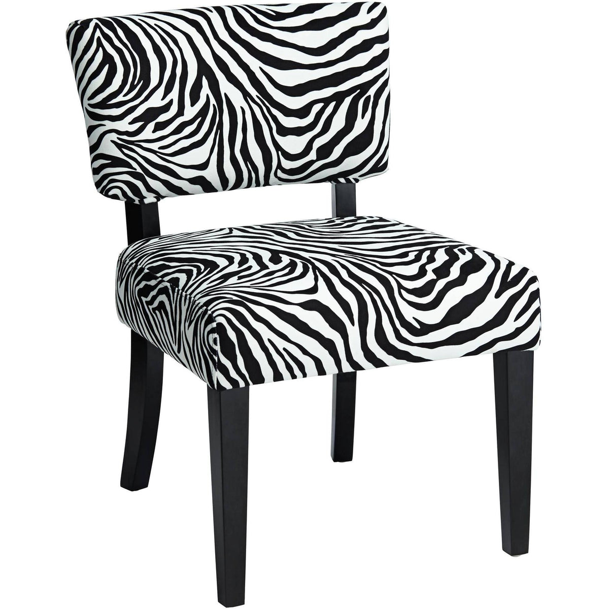 Zambia Zebra Print Accent Chair with Velvet Fabric O23735