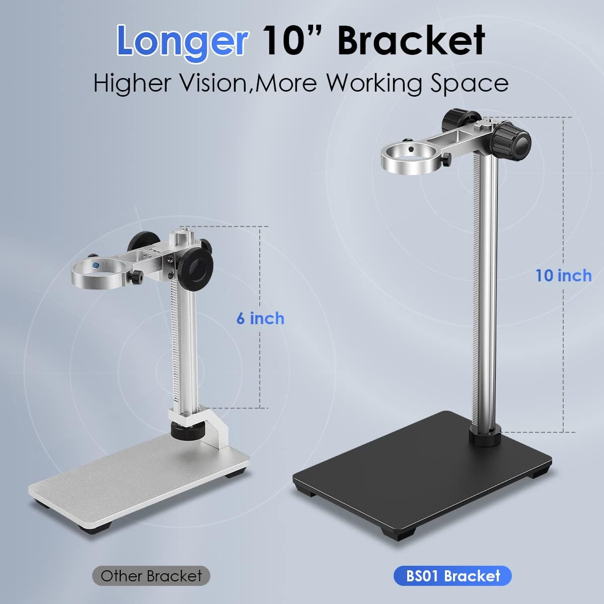 Microscope Base Stand Universal Holder Desktop Support Bracket for Max 1.4 Diameter USB LCD Digital Microscope Magnifier Camera, Aluminum Alloy R6300