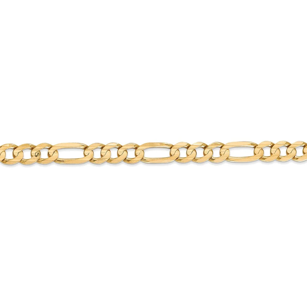 14kt Yellow Gold 6mm Open Figaro Chain 18 inch Lobster Clasp G90974