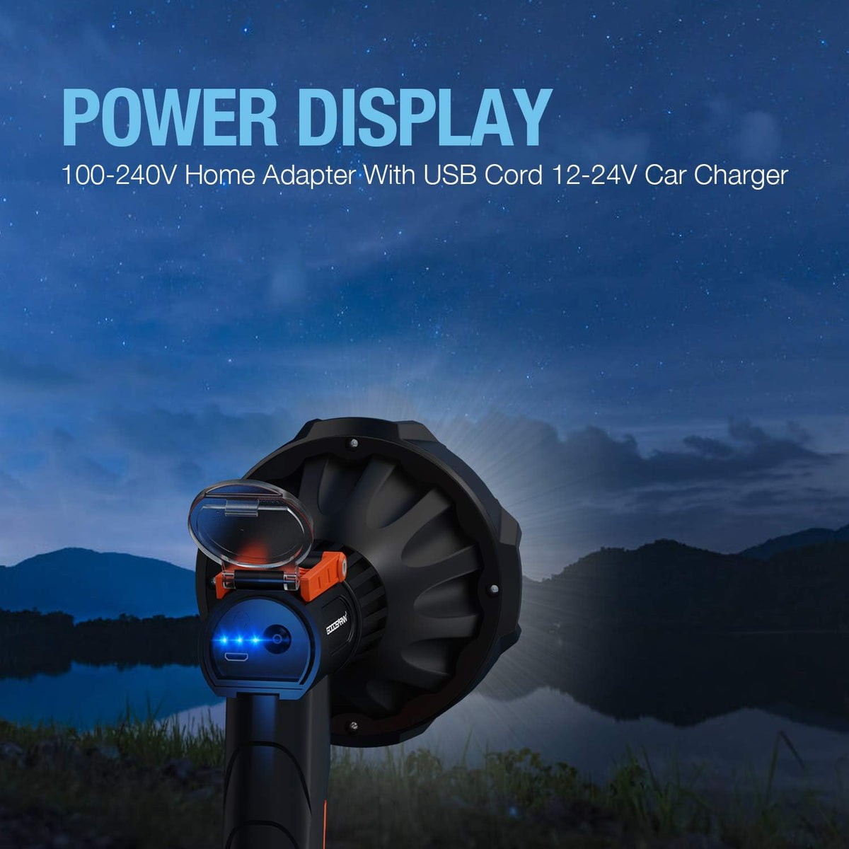 Rechargeable 4000 Lumen LED Spotlight with Detachable Red Light Filter K208