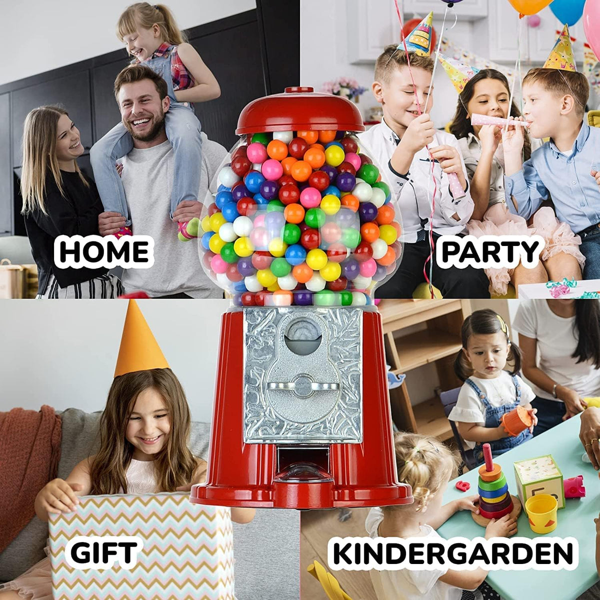 15 Inch Metal Gumball Vending Machine with Stand H3040