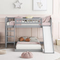 Twin Low Profile Bunk Beds with Slide and Staircase N46296