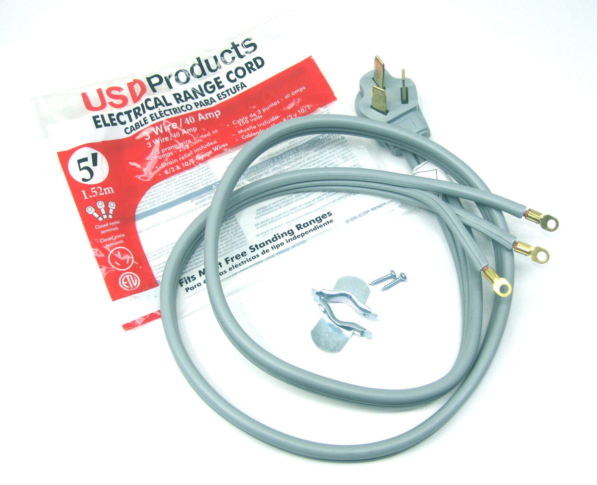 Range Oven Electric Power Cord 3 Prong 40 Amp 5' Foot Z199