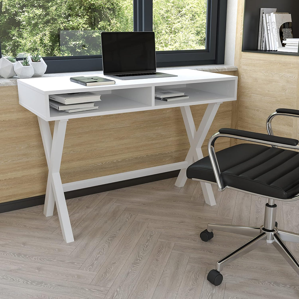 White Computer Desk with Storage Drawer M175
