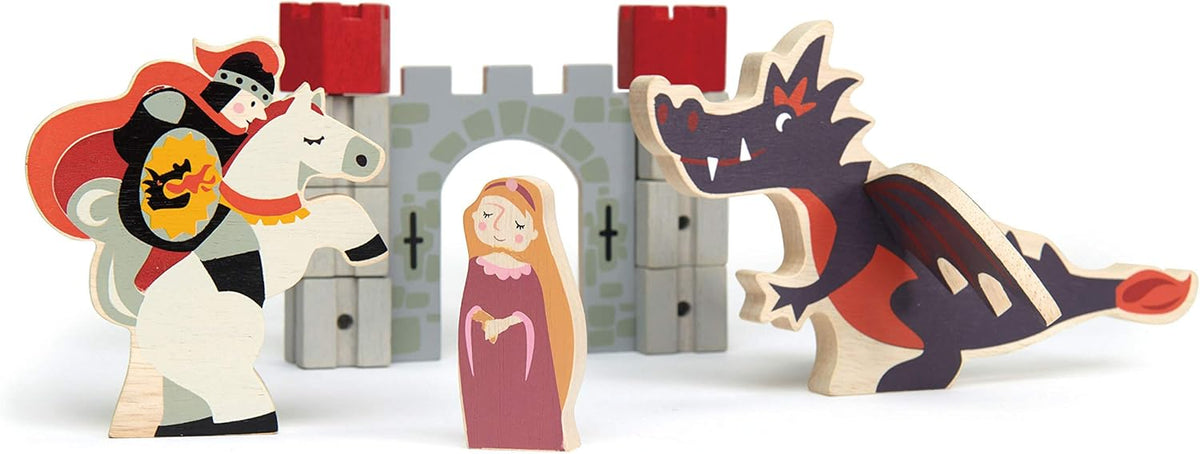 Wooden Medieval Castle Set for Toddlers, Pack of 2 E481539