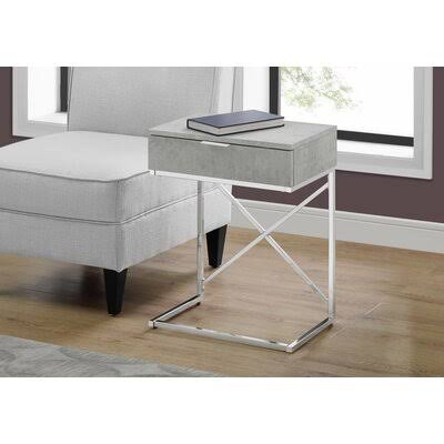Silver End Table with Storage D1887