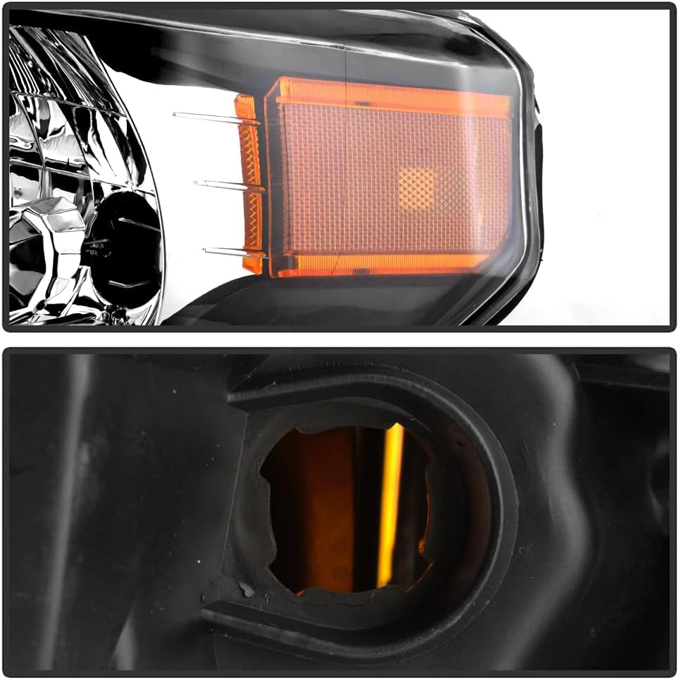 Black Housing Headlights Headlamps Pair R9174