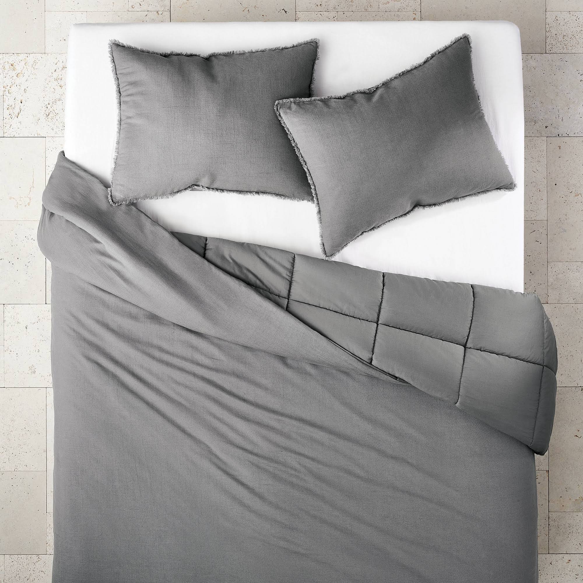 Full/Queen Linen Blend Comforter and Sham Set X2711