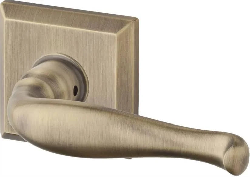 Matte Brass and Black Privacy Lever with Square Rose M564