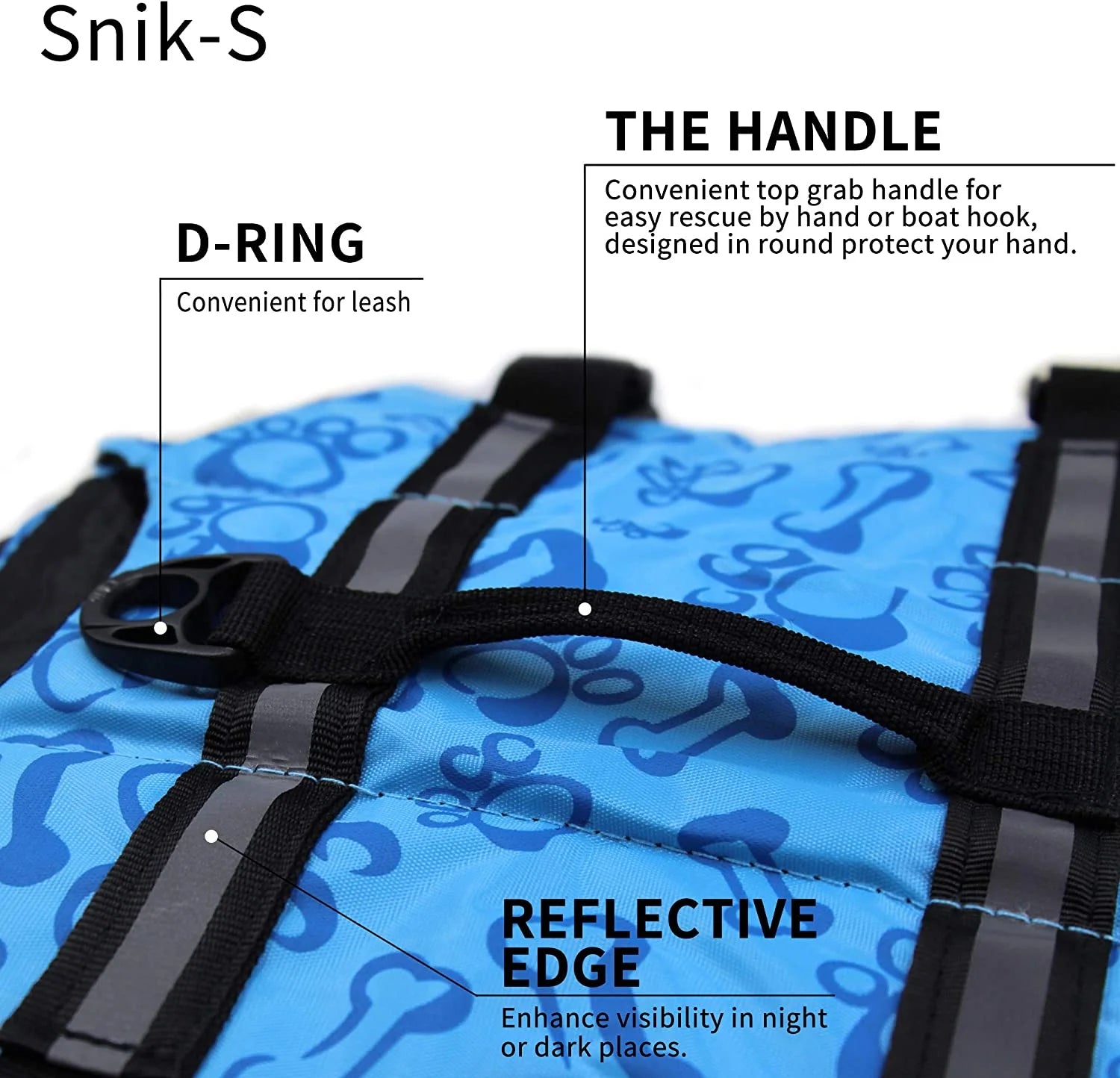 Blue Reflective Stripes Dog Life Jacket A583