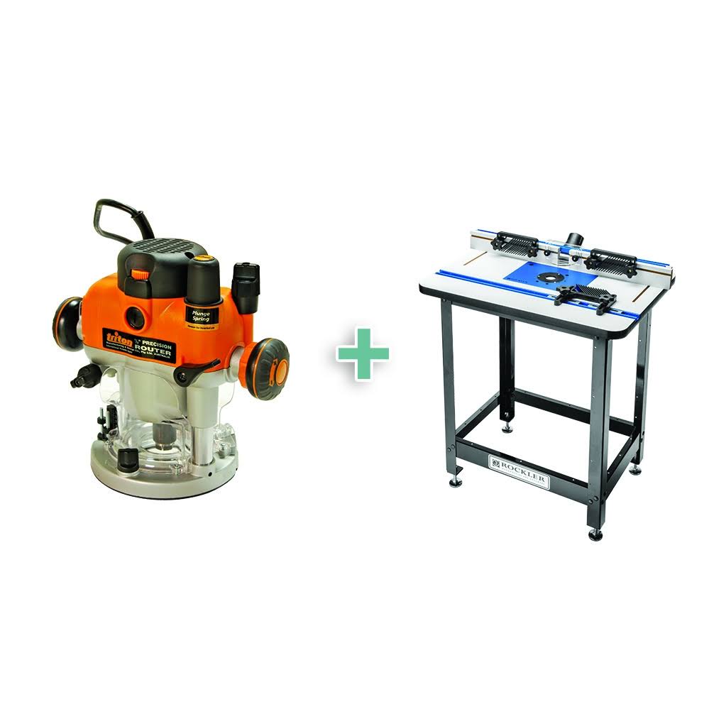 High Pressure Laminate Router Table Package with Triton Plunge Router, Steel Stand and 4-Piece Accessory Kit B6628