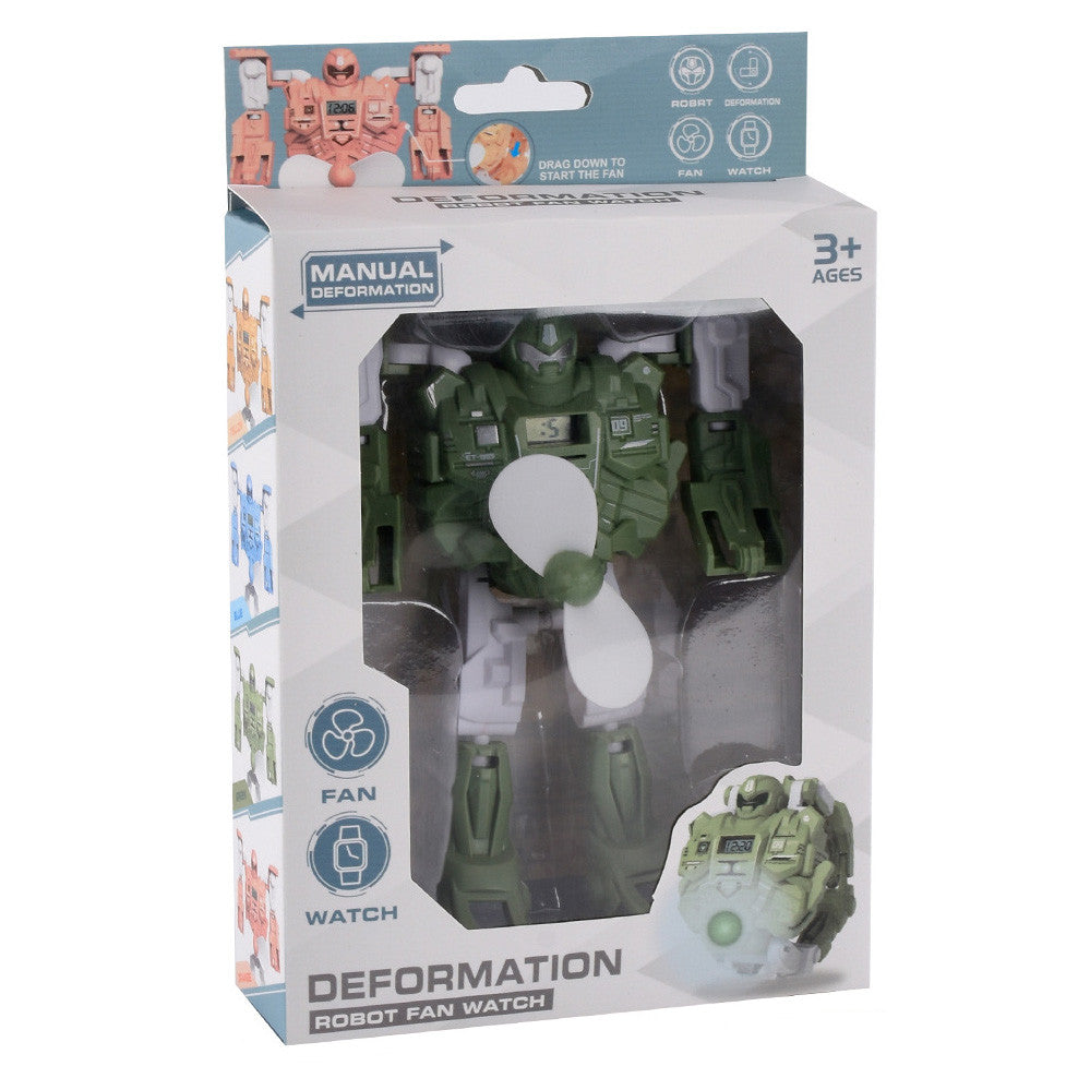 Digital Watch 3 In 1 Deformation Robot Fan O905064