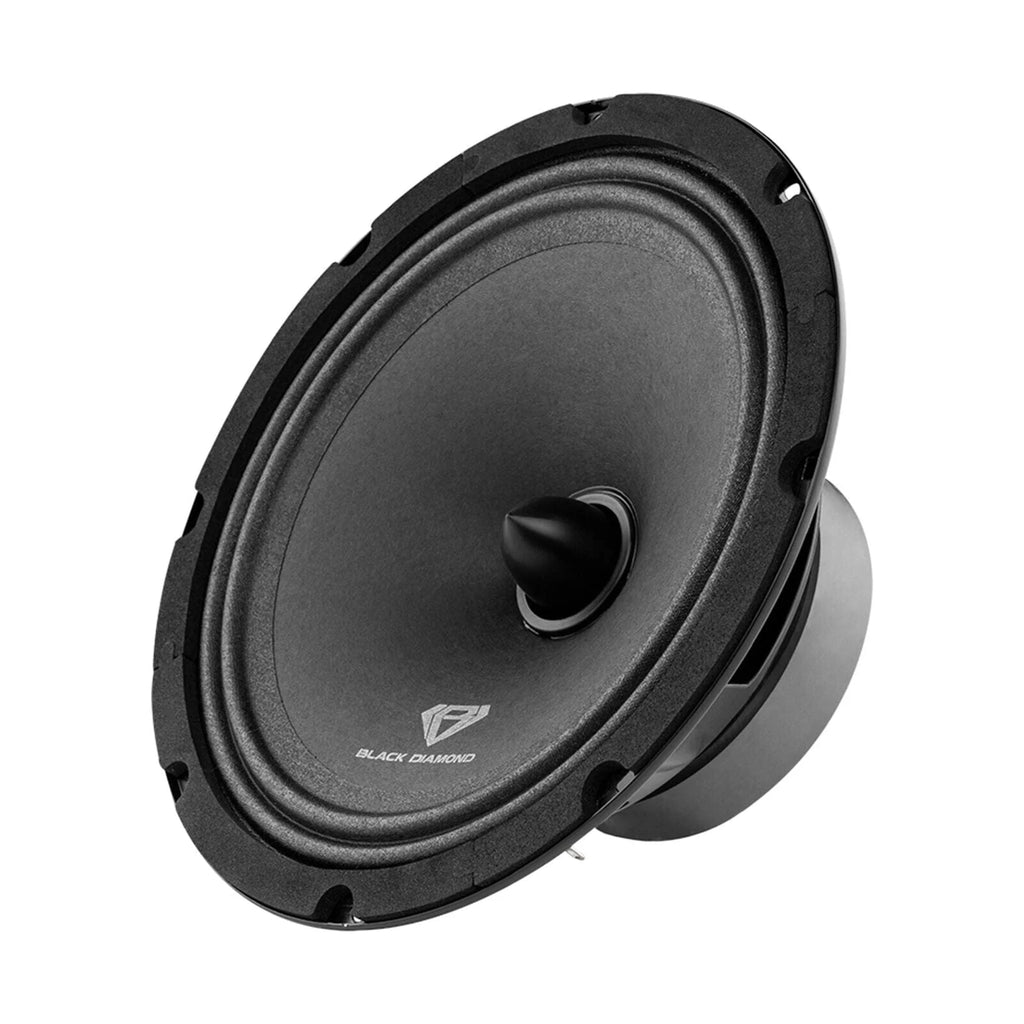 Pair of Black 8" 140 Watts 4-Ohm Mid-Range Speakers With Bullet W181007
