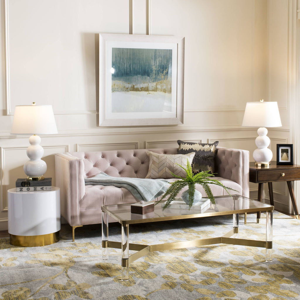 White/Gold Round Side Table Z7873
