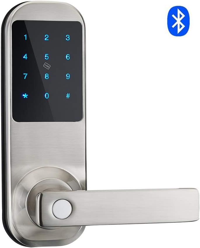 Bluetooth Digital Door Lock, Nickel Brushed Y549856