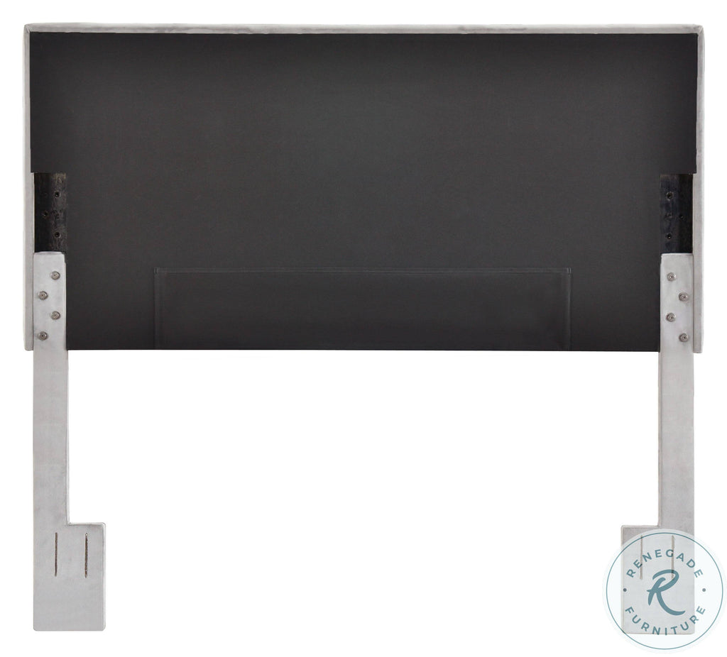 Light Gray King Velvet Channel Headboard H188