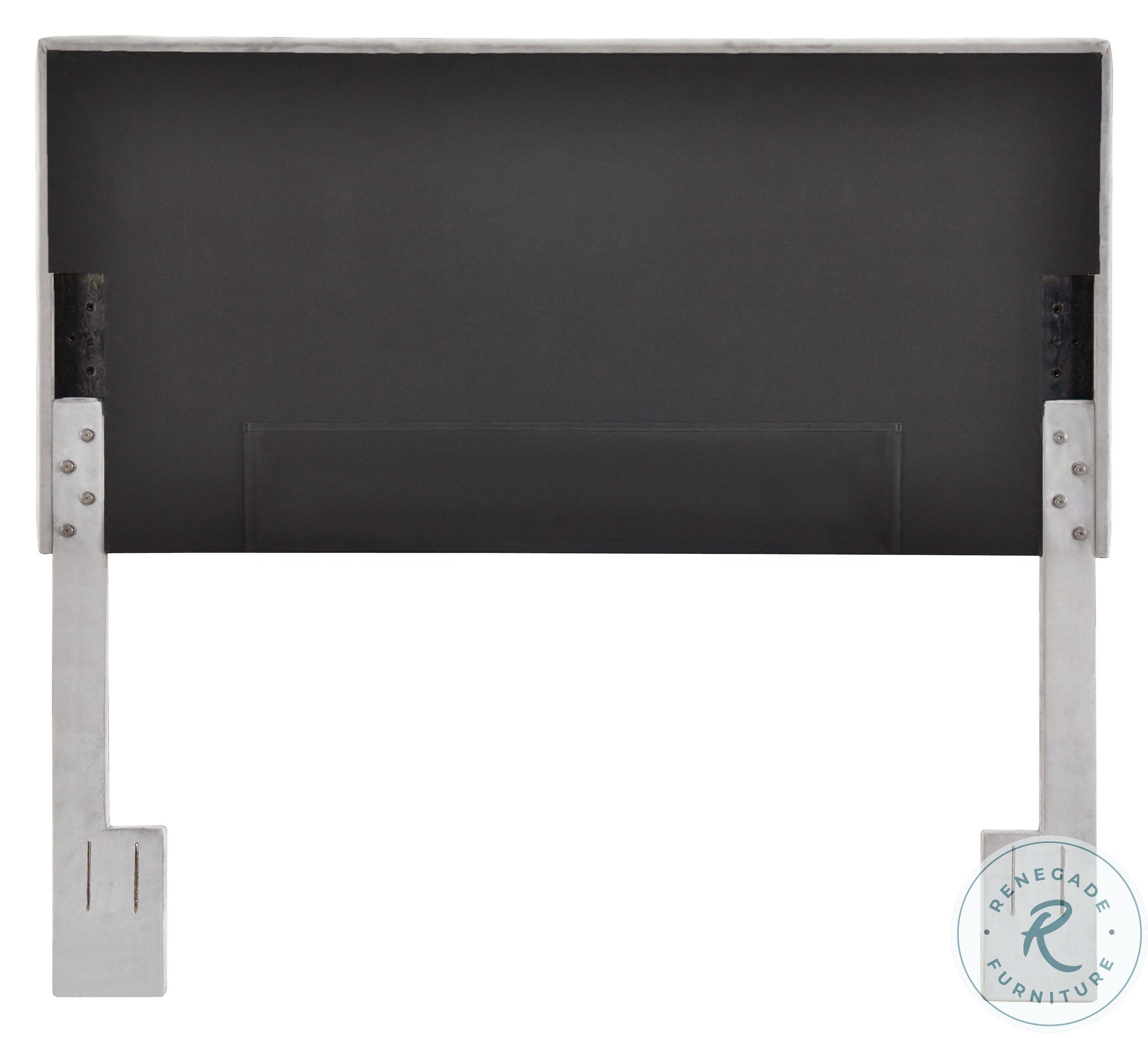 Light Gray King Velvet Channel Headboard H188