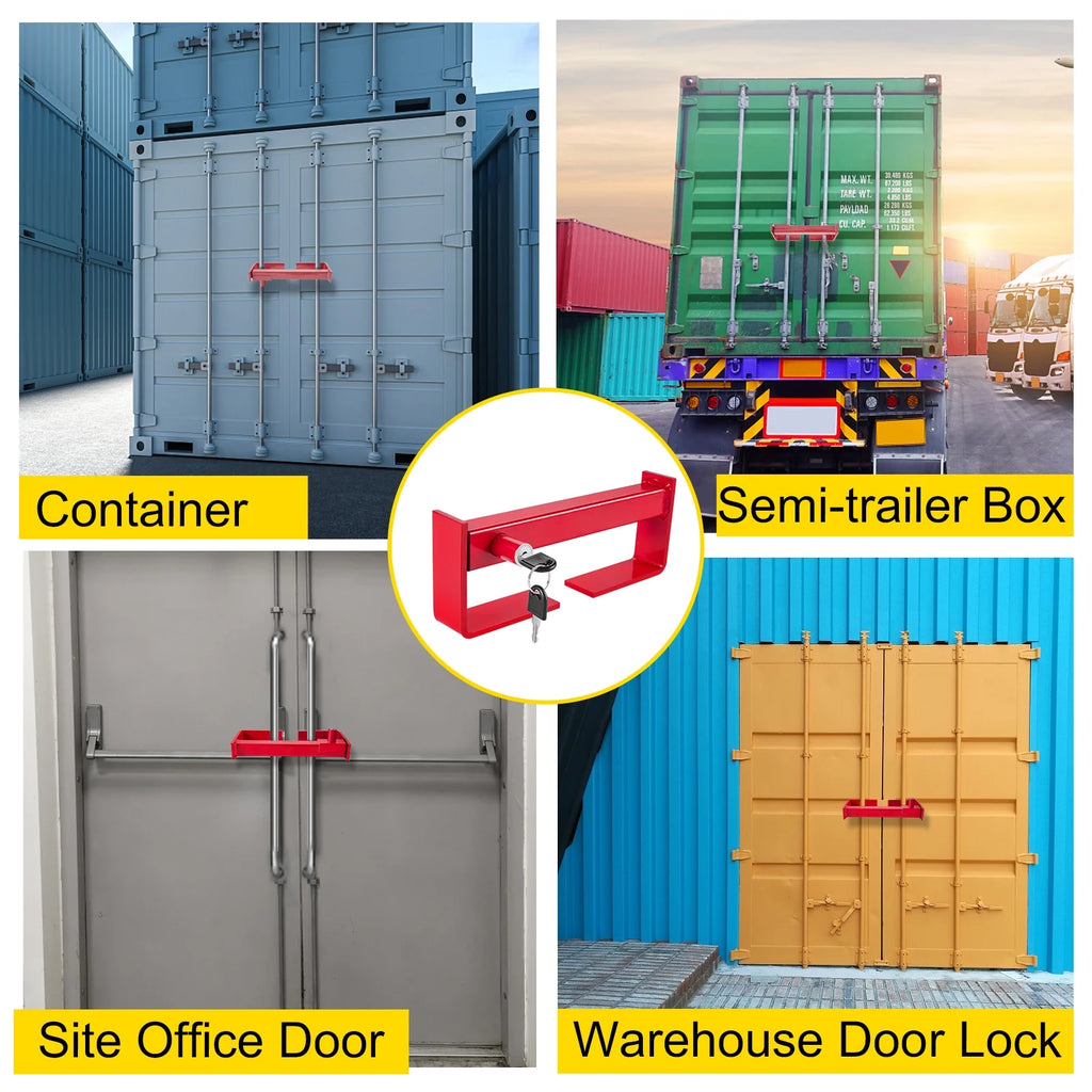 Red Powder-Coated Semi Truck Door Lock with 2 Keys D63445