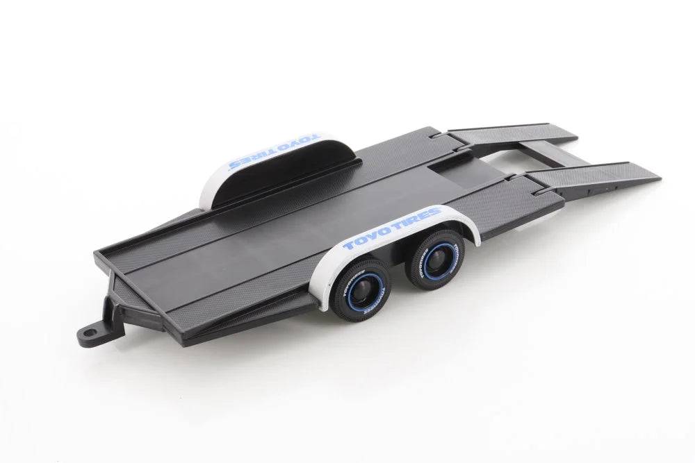 1/24 Scale Diecast Car with Trailer, White with Black Roof E80295