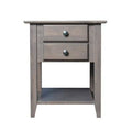 2 Drawer End Table Sandy Gray T480292