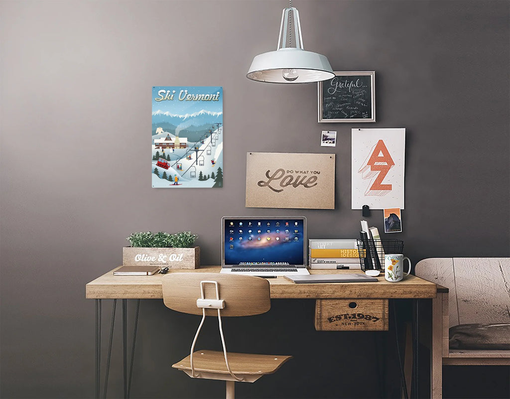 Retro Ski Resort Metal Sign Decor H6898