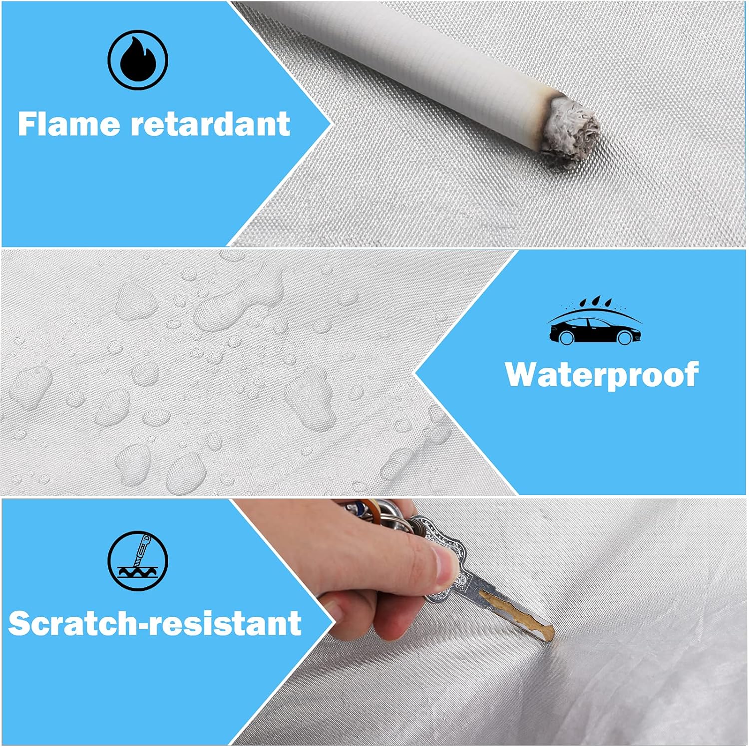 6-Layers Waterproof Car Covers with Night Reflective O423085
