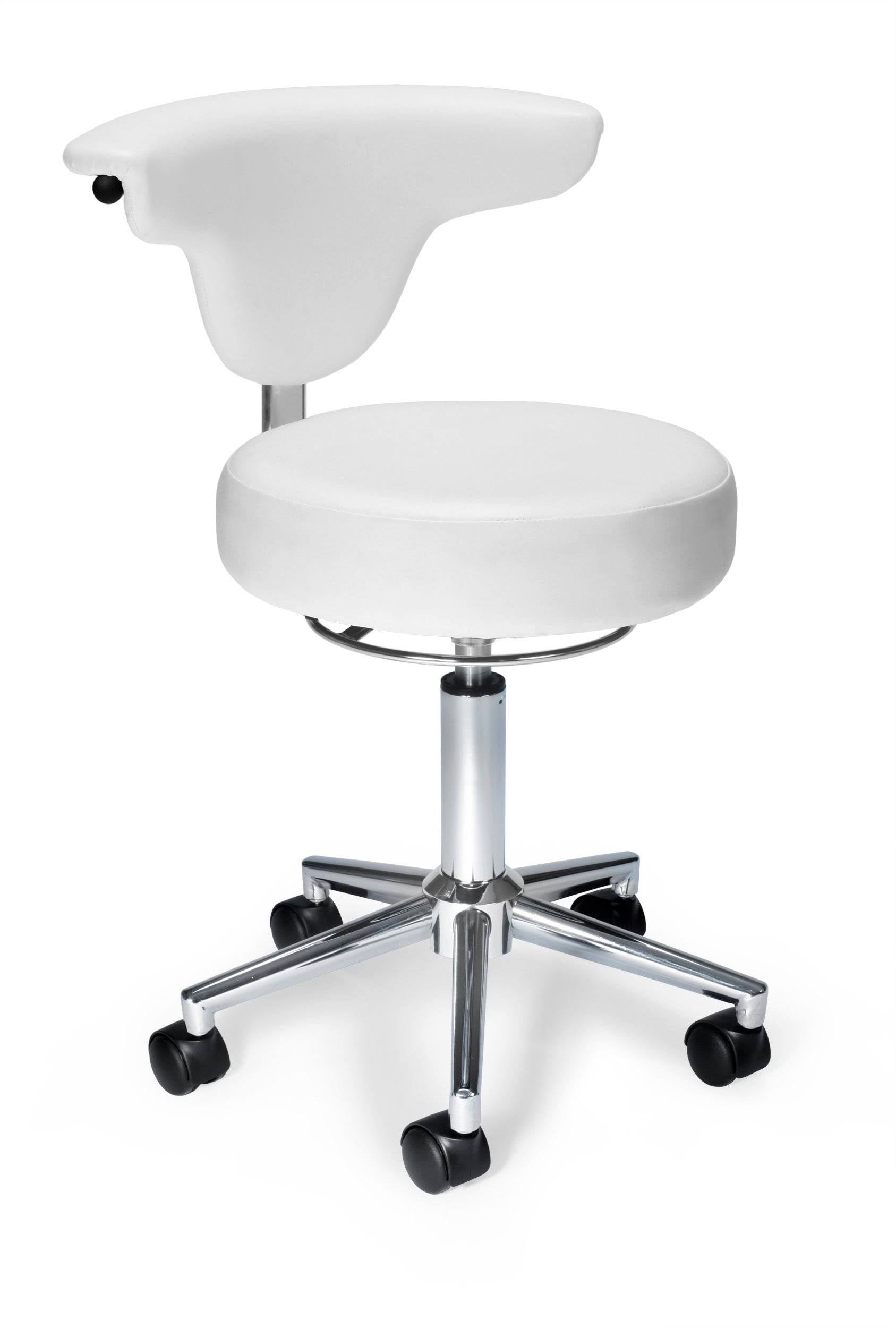 White Faux Leather Adjustable Office Stool J837671