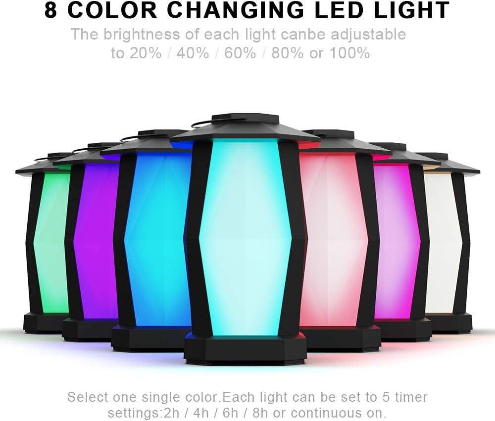 2 Pack 25W Wireless Outdoor Bluetooth Speakers with RGB LED Lights E378