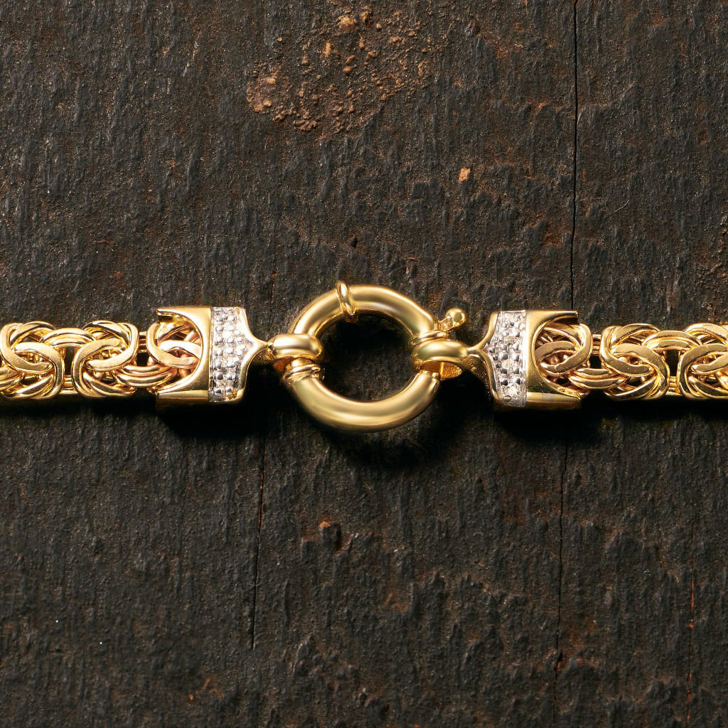 14kt Yellow Gold Byzantine Bracelet With Diamond Accents D807781