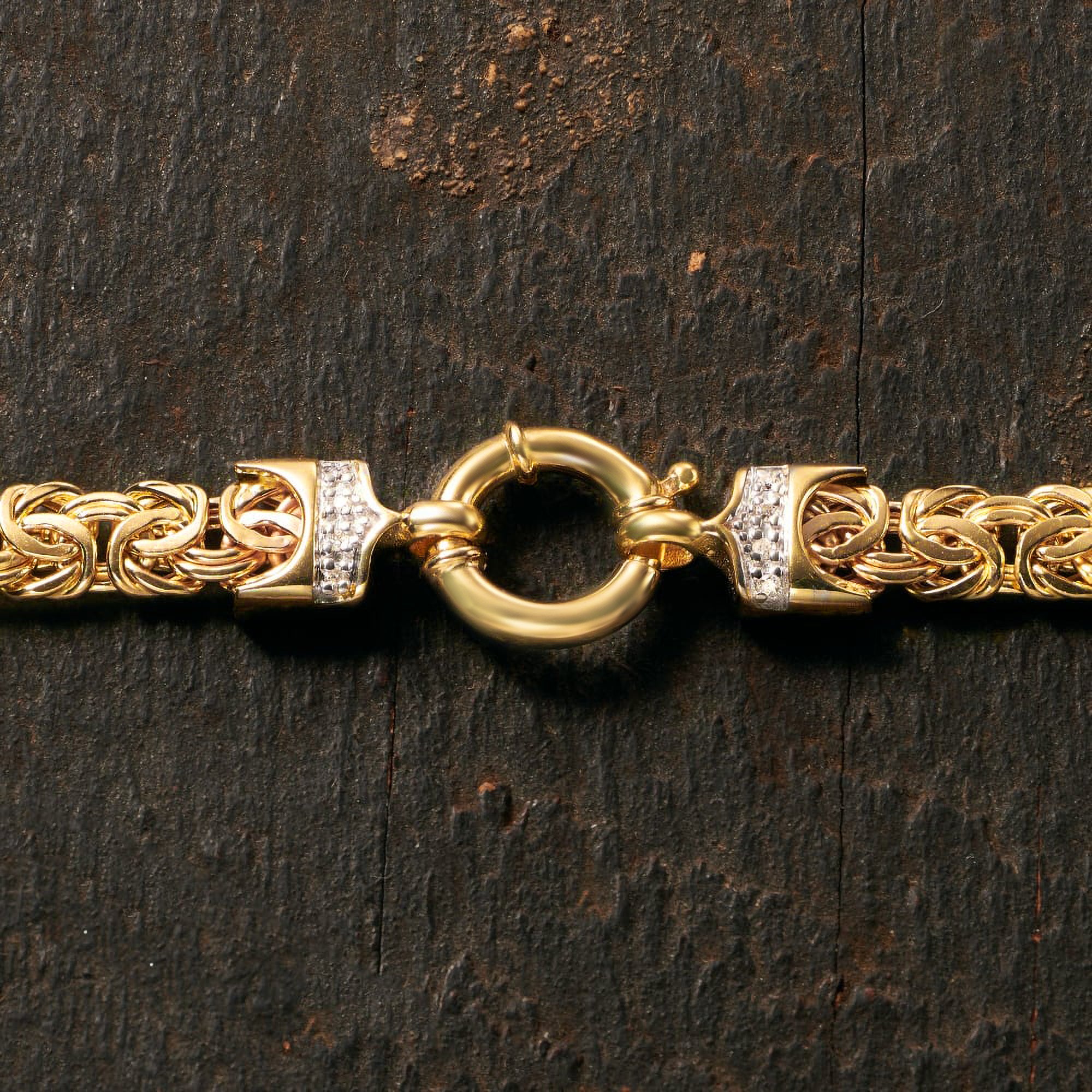 14kt Yellow Gold Byzantine Bracelet With Diamond Accents D807781