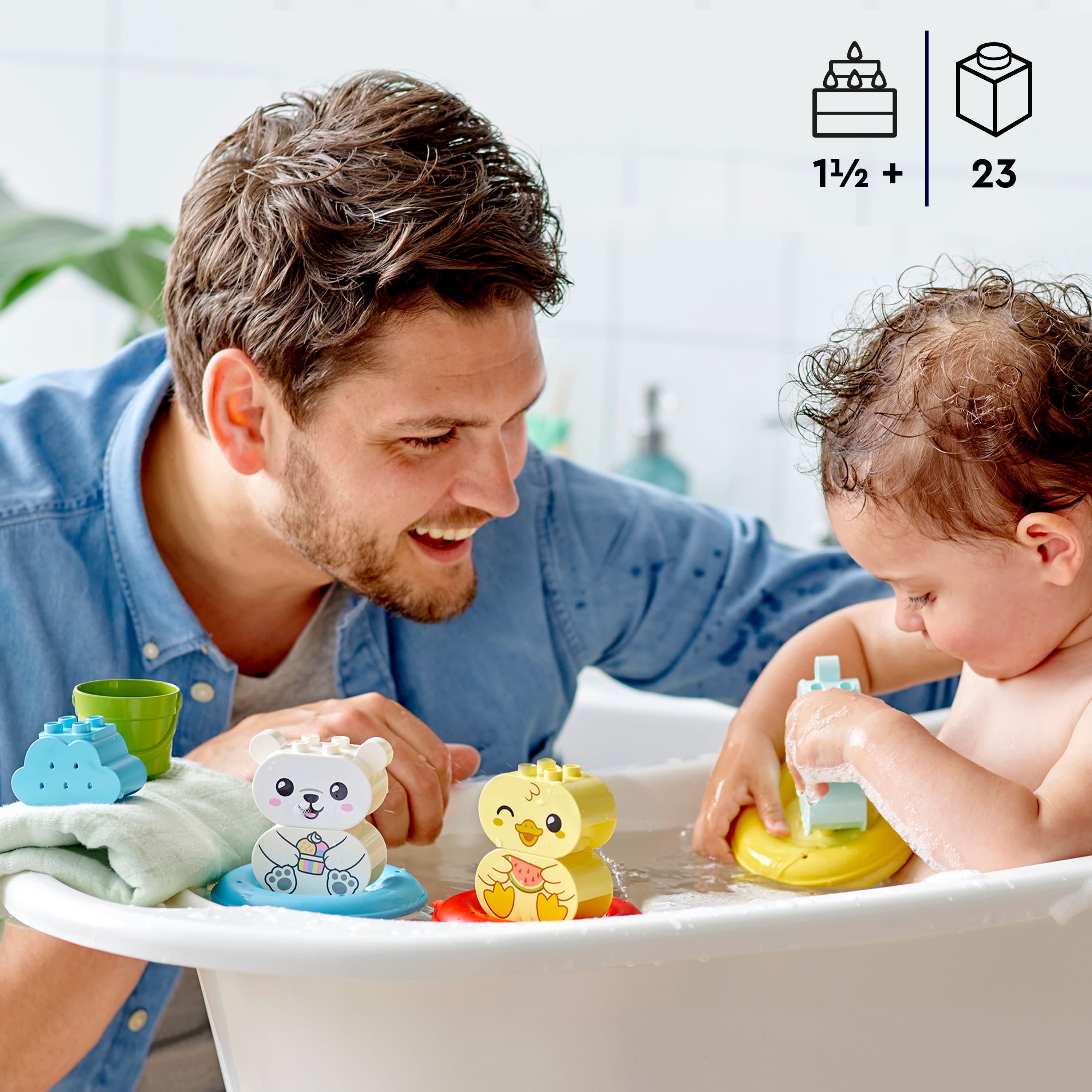 Bath Time Fun Floating Animal Train Bathtub Water Toy C494240