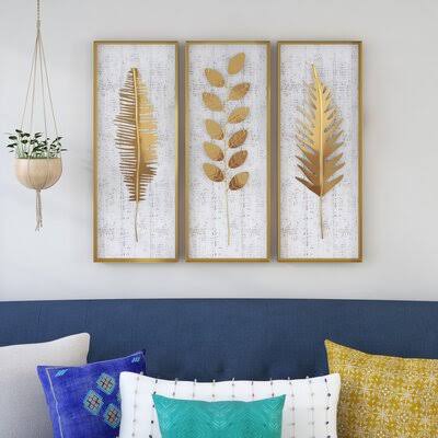 3 Piece Rectangular Metal Wall Decor Set V7301