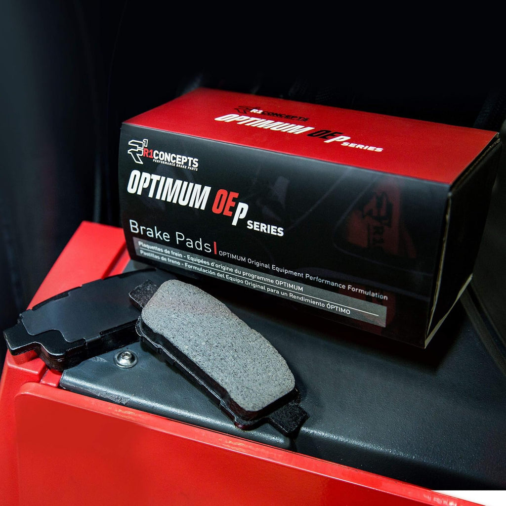 Front Carbon Brake Rotors Slotted with Pads and Sensor Wire O9657