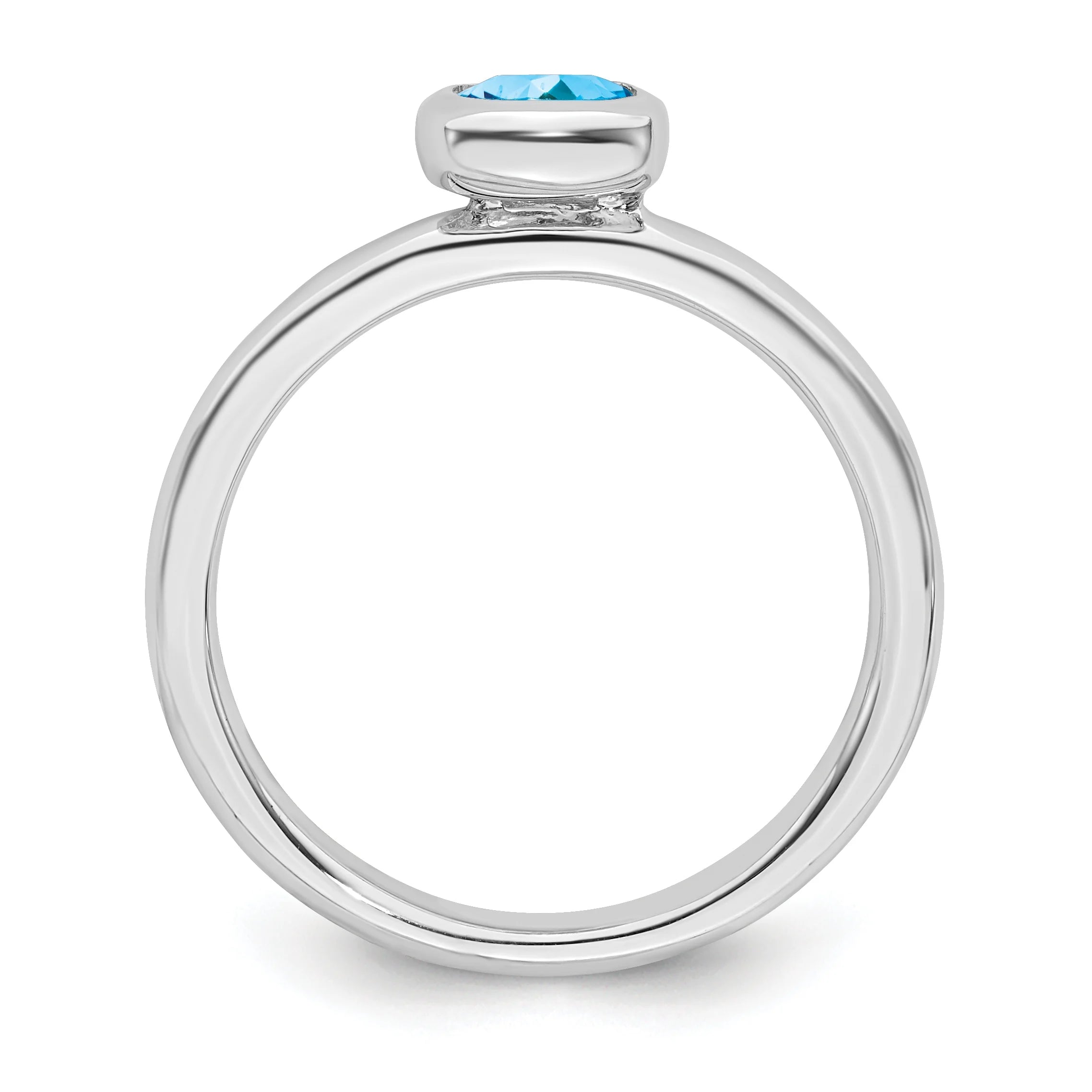 Sterling Silver Blue Topaz Ring J1028