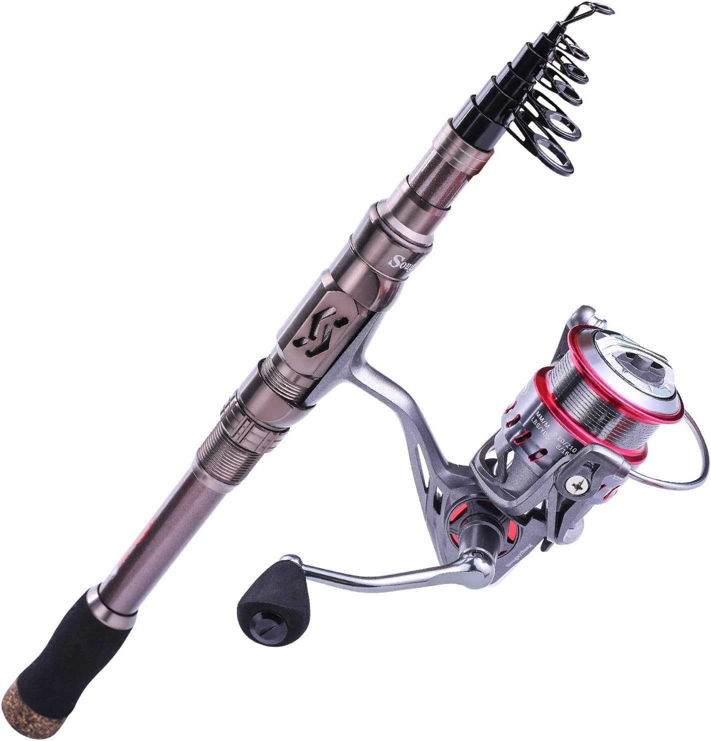 24Ton Carbon Fibre Telescopic Fishing Rod Spinning Reels Combo Pack of 2 B4158
