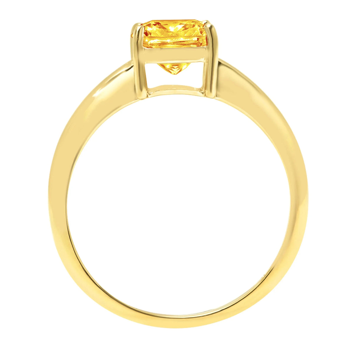 2.0ct Cushion Cut Yellow Natural Citrine 18k Yellow Gold Ring Size 3.75 R51405