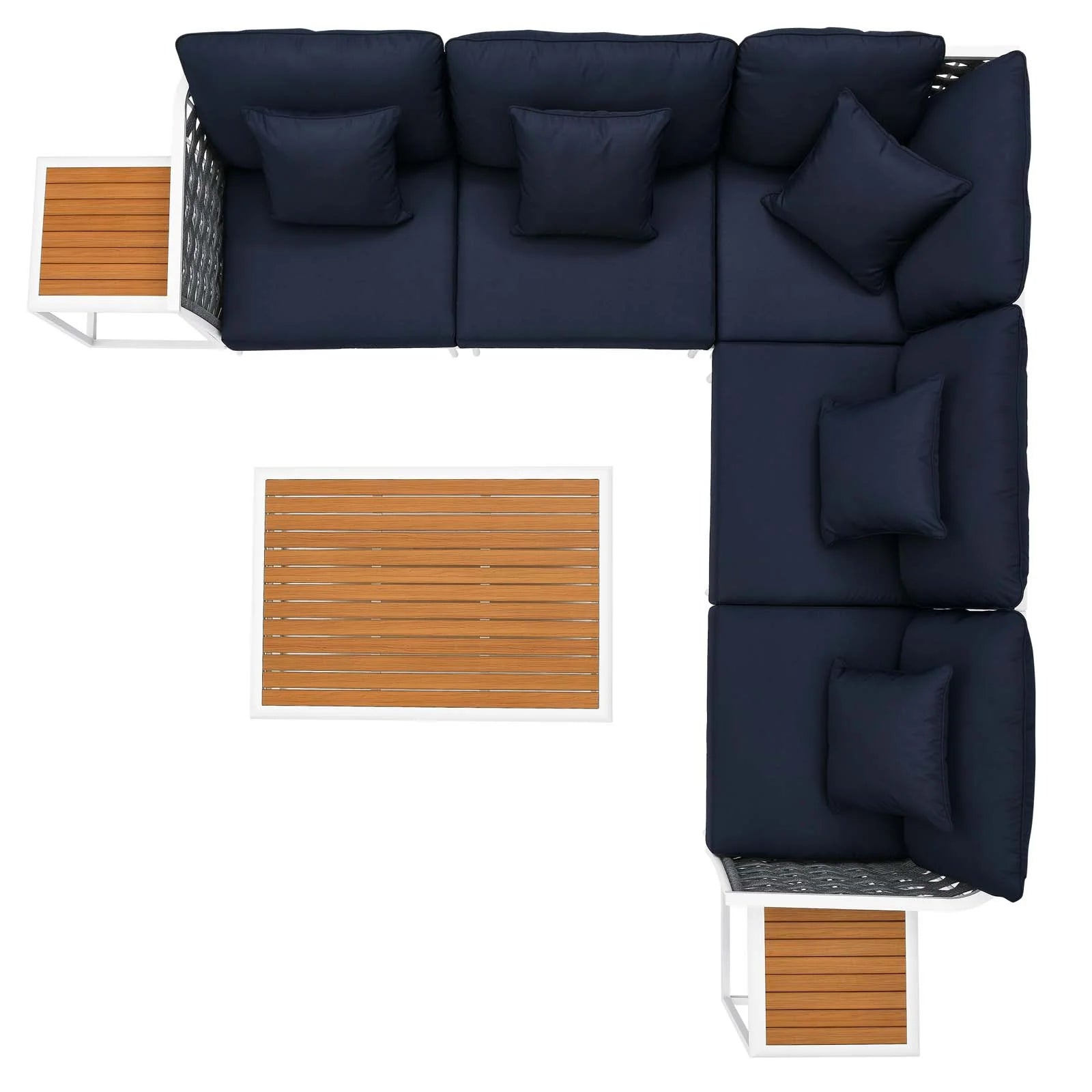 White Navy 8 Piece Outdoor Aluminum Sectional Sofa Set S78438