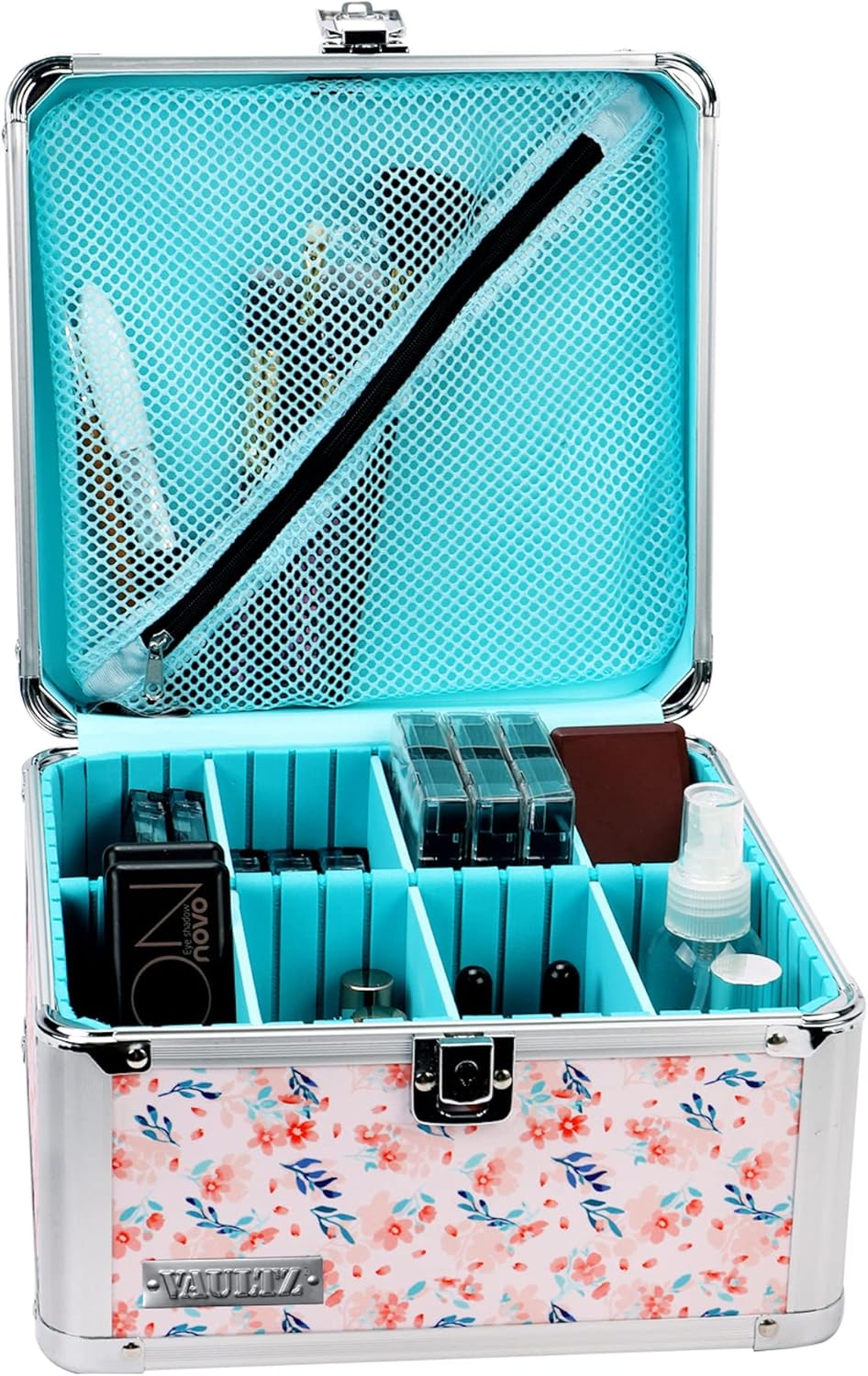 White Locking Storage Box with Adjustable Compartments X712