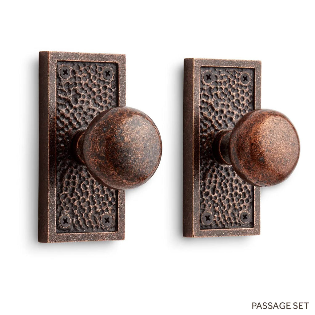 Antique Copper Passage Door Knobset F5375