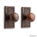 Antique Copper Passage Door Knobset F5375