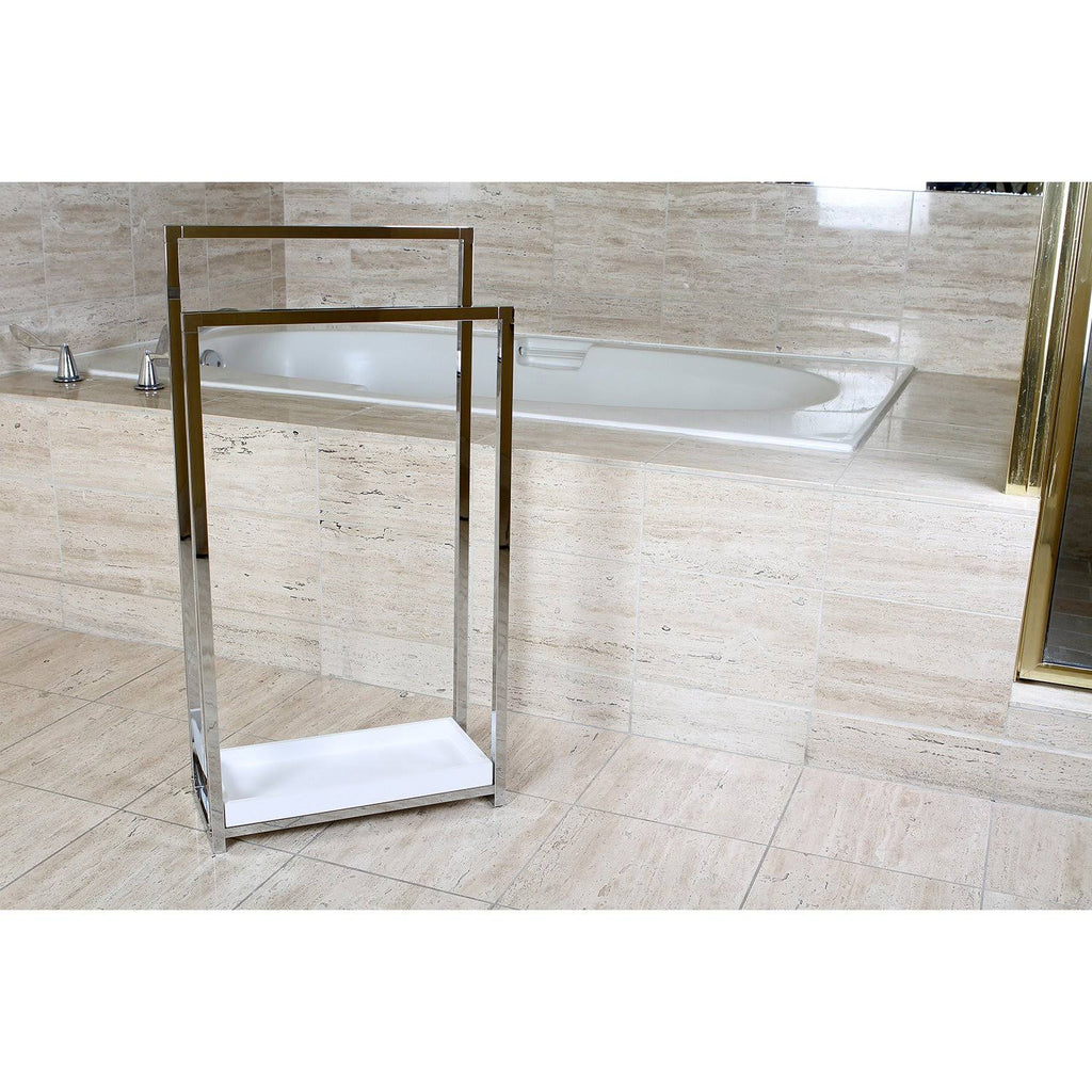 Matte Black 2-Tier Steel Towel Rack C23546