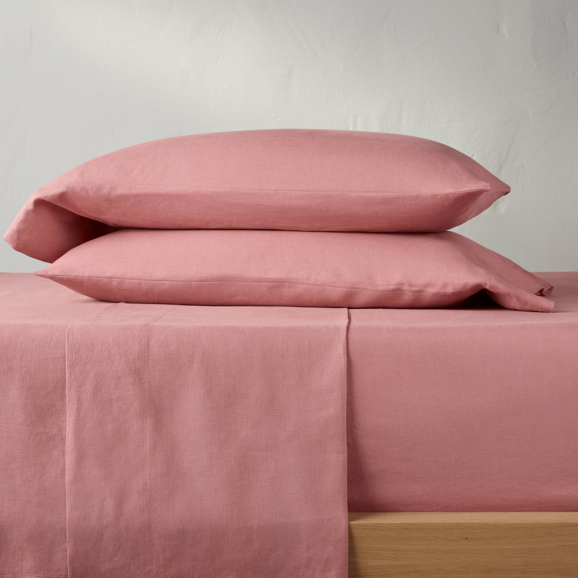 Queen 100% Washed Linen Solid Sheet Set N31046