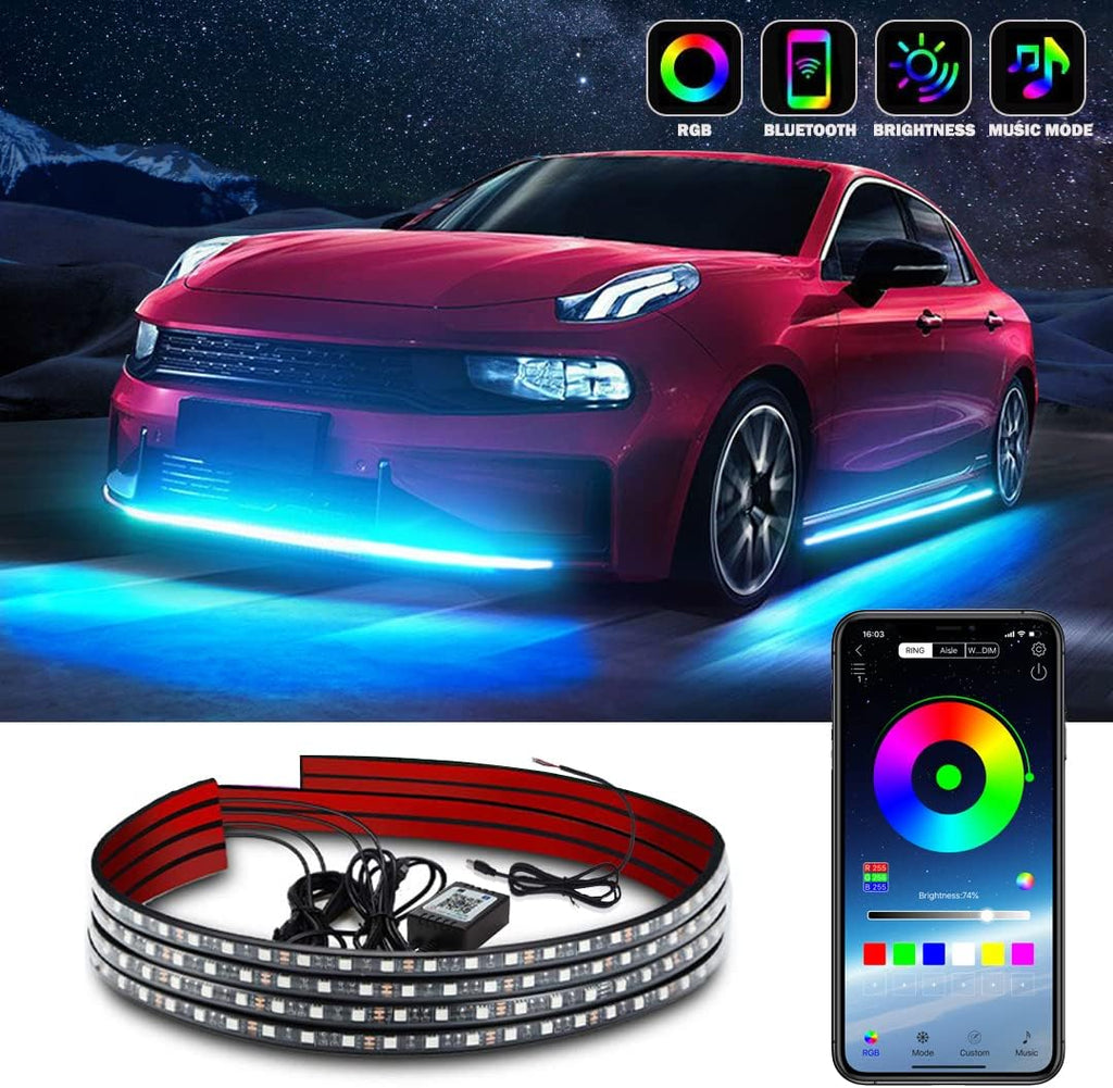 250 LEDs 16 Million Colors Waterproof Car Underglow Lights Pack of 2 H426325