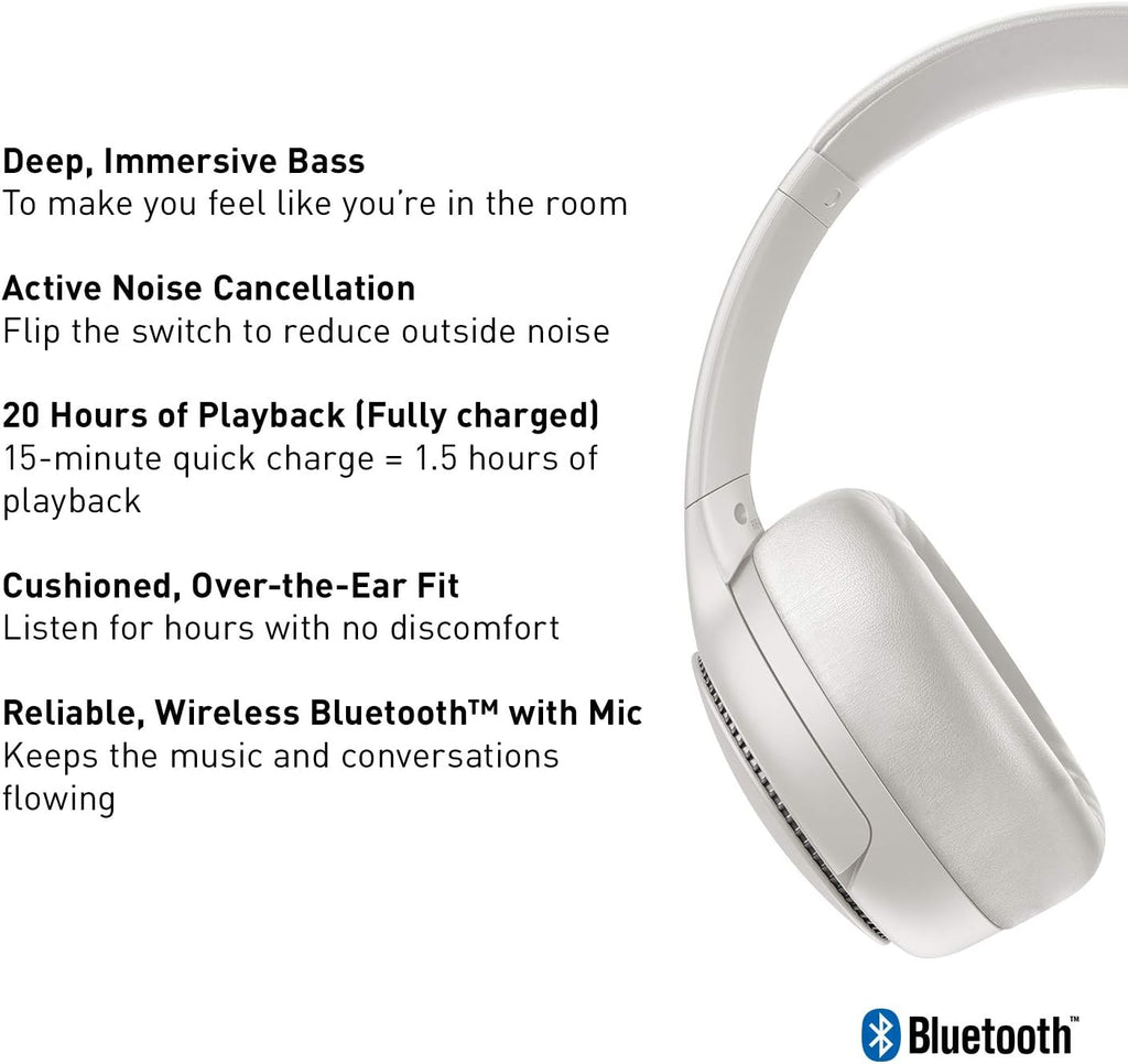 Sand Beige Wireless Bluetooth Noise Cancelling Headphones Pack of 2 E1254
